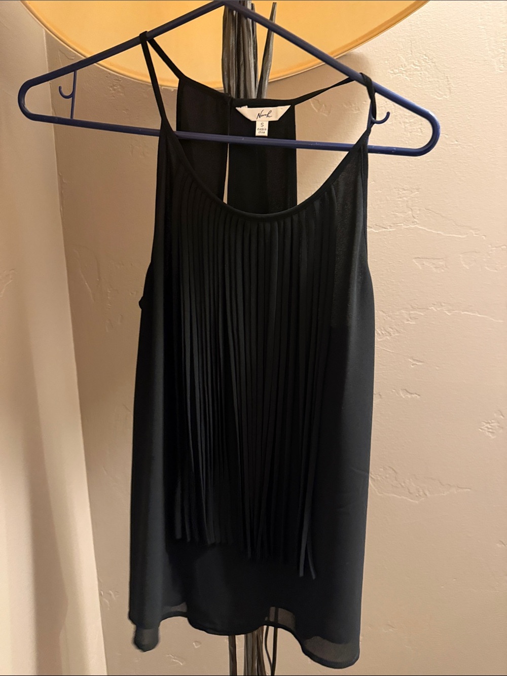 Black Pleated Fringe Camisole